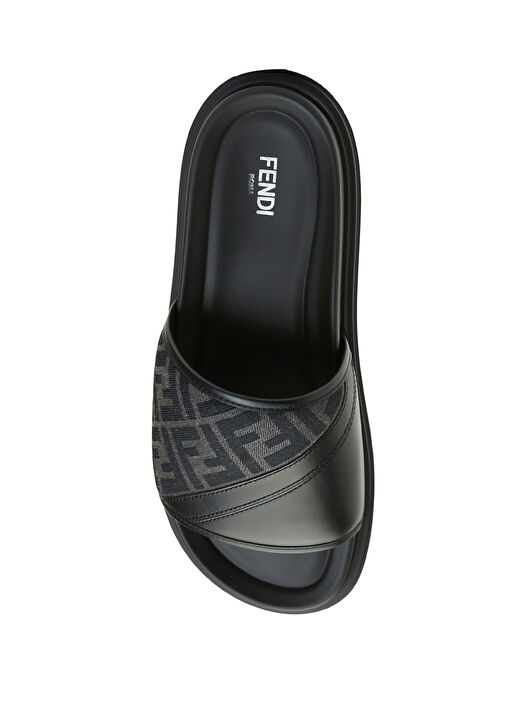 Siyah Logolu Erkek Terlik - Görsel 5