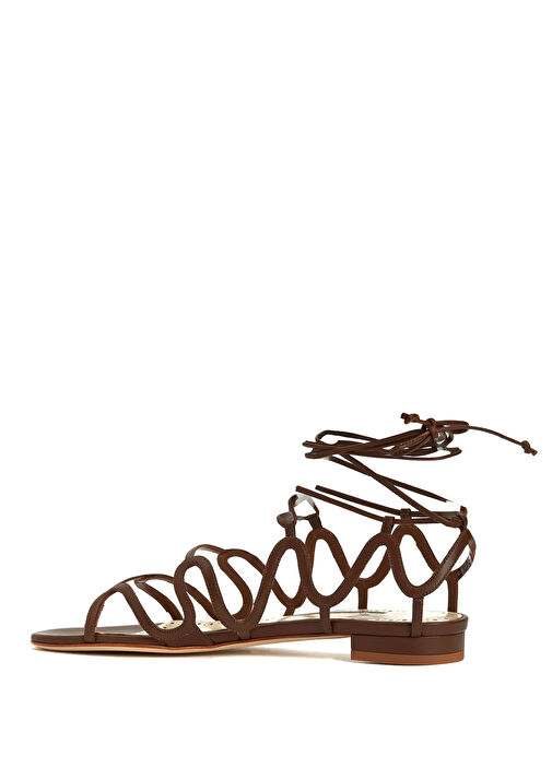 Fawda Kahverengi Kadın Deri Sandalet - Görsel 4