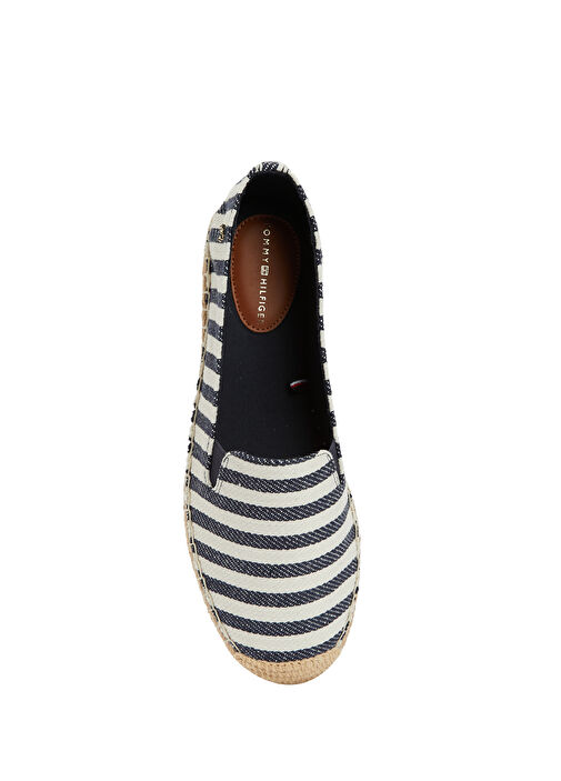 Lacivert Beyaz Çizgili Kadın Espadril - Görsel 5
