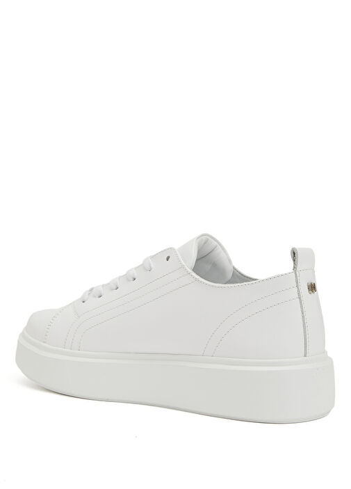 Beyaz Kadın Deri Sneaker - Görsel 4