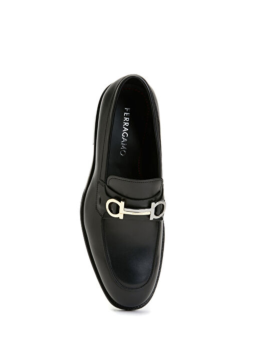 Ferragamo Siyah Ferragamo Deri Erkek Loafer