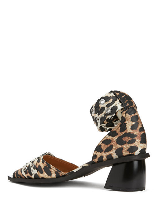 Feminine Buckle Leopar Topuklu Ayakkabı - Görsel 4