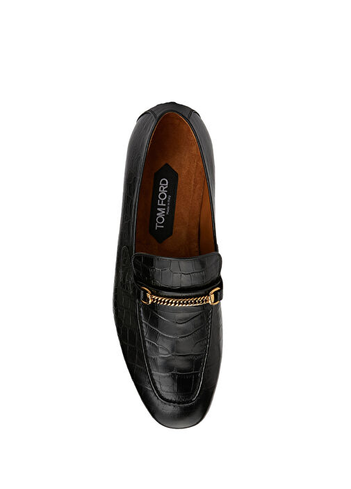 Gigi Siyah Krokodil Dokulu Erkek Deri Loafer - Görsel 5