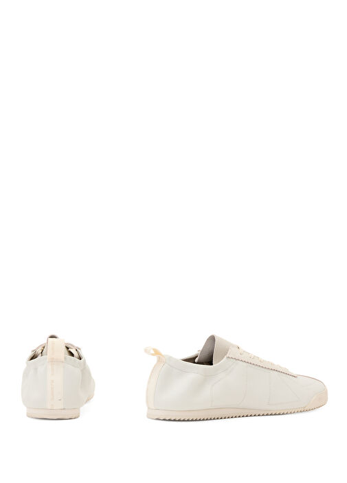 Kırık Beyaz Kadın Deri Sneaker - Görsel 4