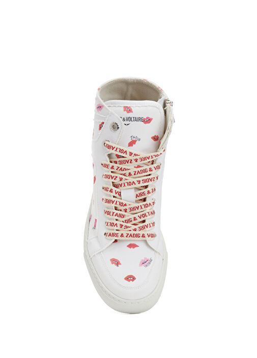 Beyaz Desenli Kadın Sneaker - Görsel 5