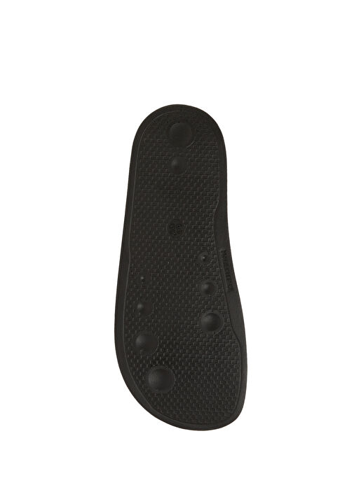 Siyah Gold Logo Detaylı Unisex Deri Terlik - Görsel 6