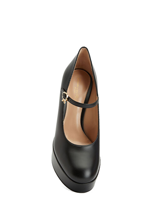 Siyah Kadın Deri Topuklu Ayakkabı - Görsel 5