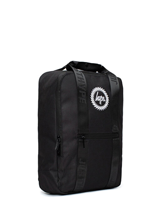 Plain Black Boxy Unisex Kids Backpack