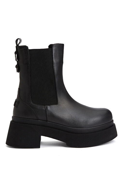 Siyah Kadın Lastikli Deri Bot - Görsel 2