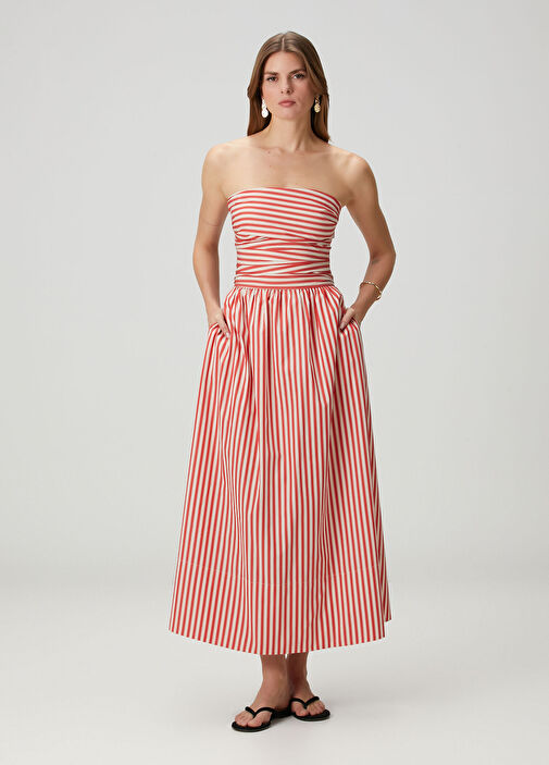strapless open back dress Lydie Mini Dress Red