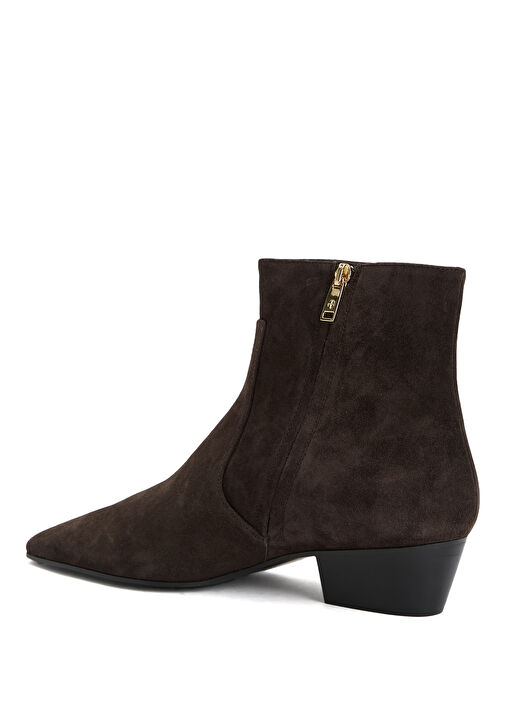 Koyu Kahverengi Kadın Süet Bot - Görsel 4