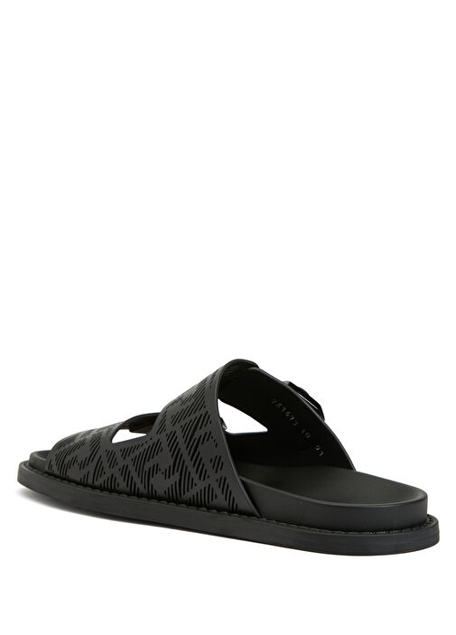 Siyah Logolu Erkek Deri Terlik - Görsel 4