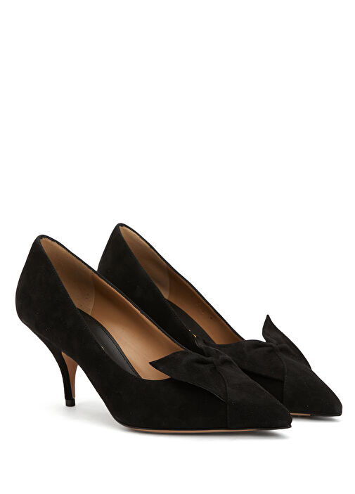 Gwen Siyah Deri Topuklu Ayakkabı - Görsel 3