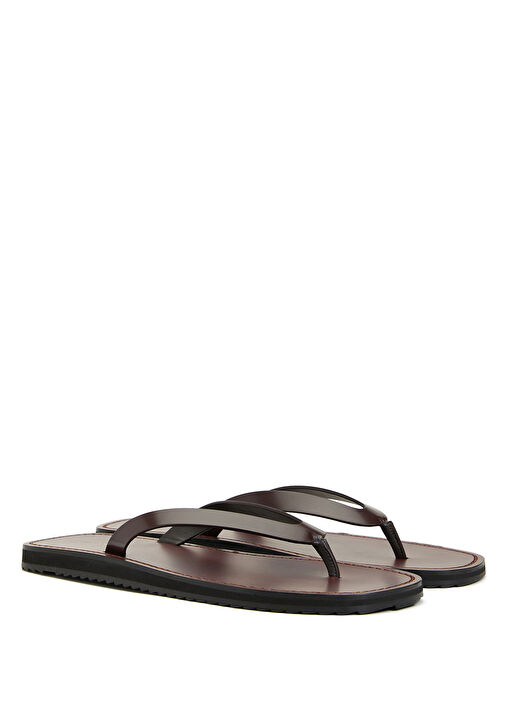 Bordo Kadın Deri Terlik - Görsel 3