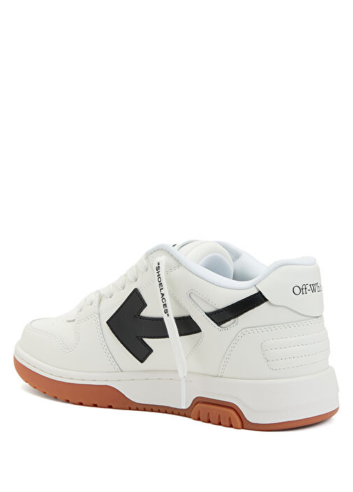 Beyaz Logo Detaylı Kadın Deri Sneaker - Görsel 4