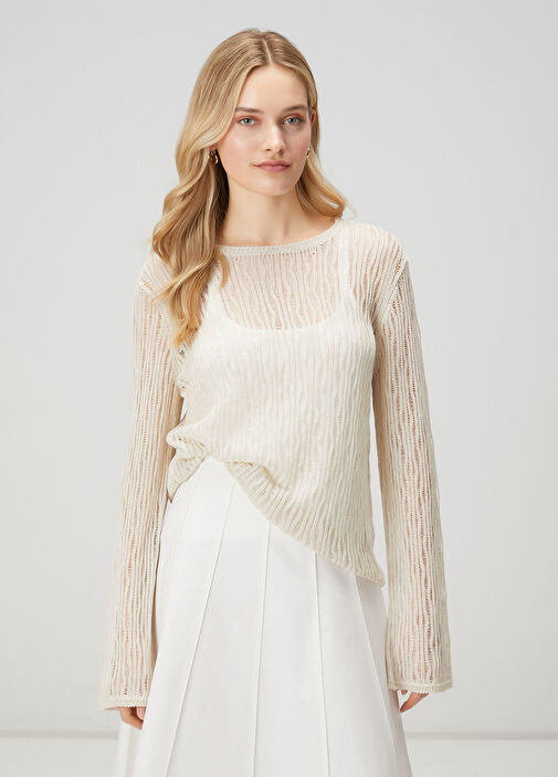 Açık Bej Transparan Kazak