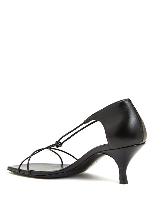 Siyah Kadın Deri Sandalet - Görsel 4