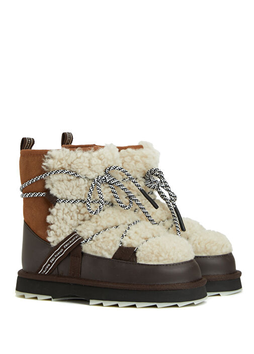 Blurred Teddy Taba Kadın Deri Bot - Görsel 3