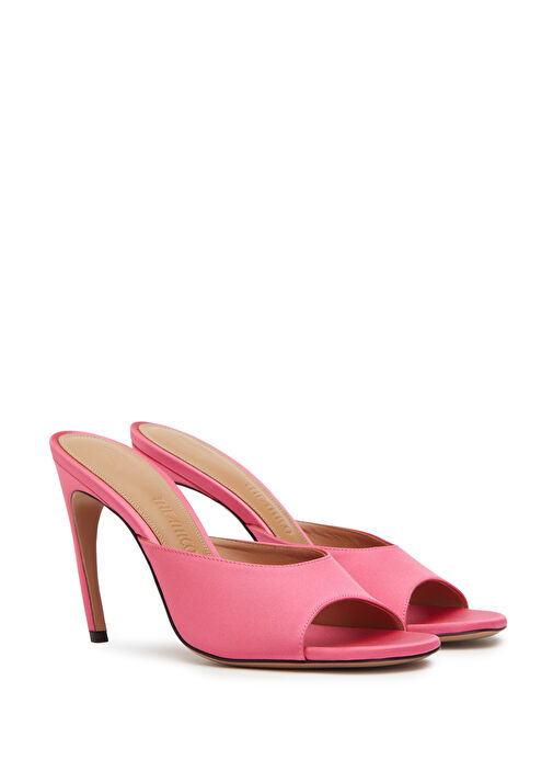 Betta Fuşya Saten Topuklu Terlik - Görsel 3
