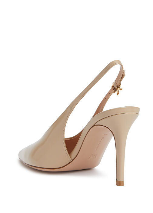 Robbie Bej Deri Topuklu Ayakkabı - Görsel 4