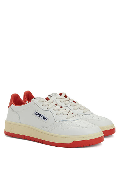 Kırmızı Beyaz Kadın Deri Sneaker - Görsel 3