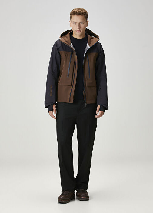 Moncler Grenoble - Kahverengi Kapüşonlu Mont - Kahverengi