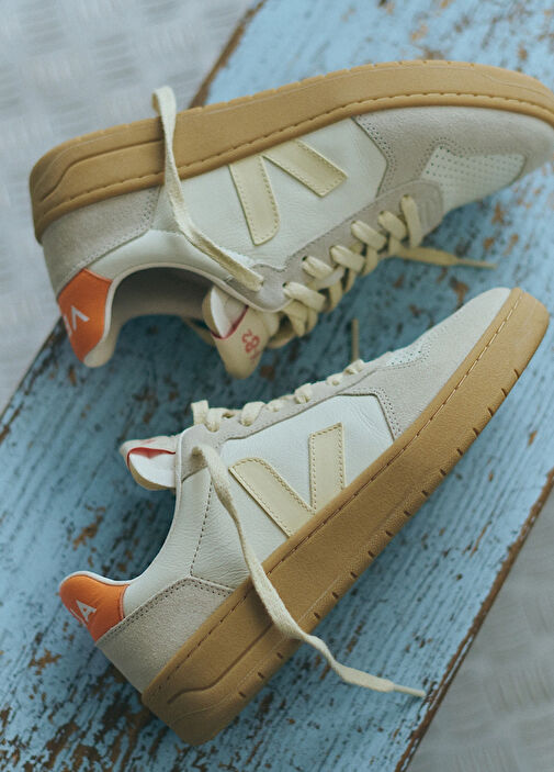 V-82 Grained Beyaz Erkek Deri Sneaker - Görsel 5