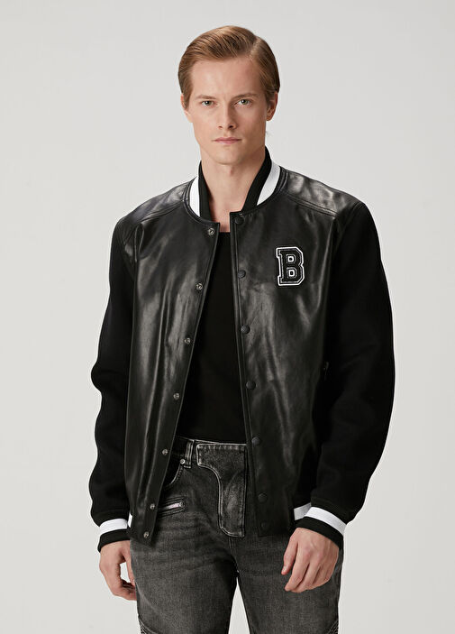 Balmain - Siyah Deri Ceket - Siyah