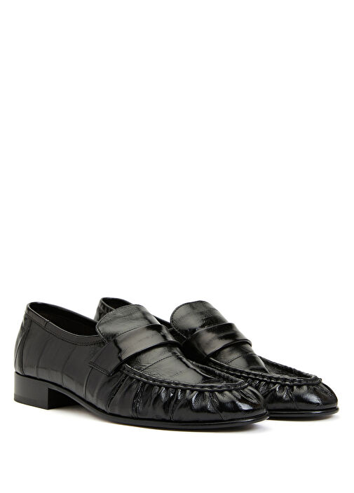 Siyah Kadın Deri Loafer - Görsel 3