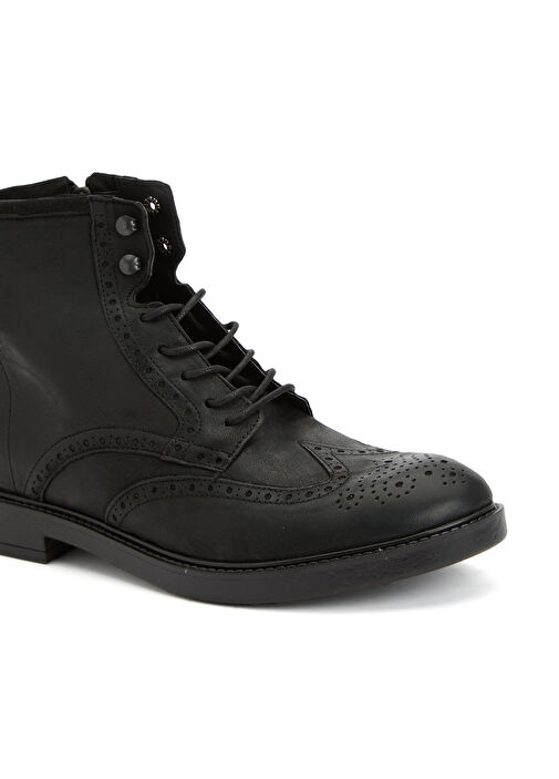 Siyah Zımbalı Erkek Deri Bot - Görsel 7