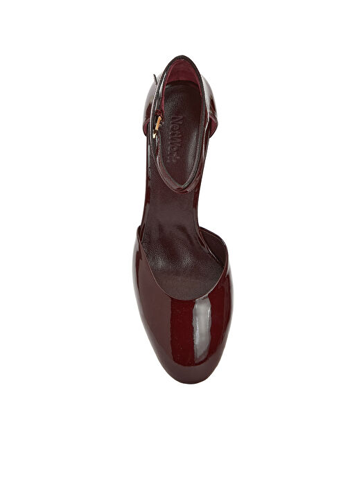 Bordo Rugan Deri Topuklu Ayakkabı - Görsel 5