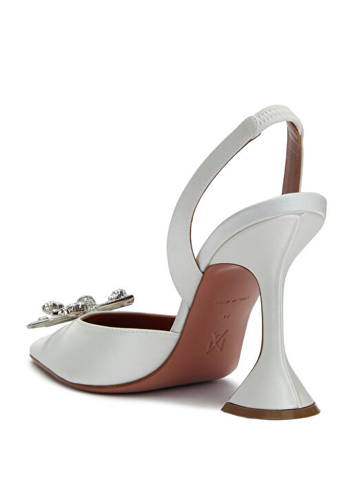 Amina Muaddi Amina Muaddi Rosie Beyaz İpek Topuklu Ayakkabı Basketbol Ayakkabıları | Beymen Beyaz - 4. görsel