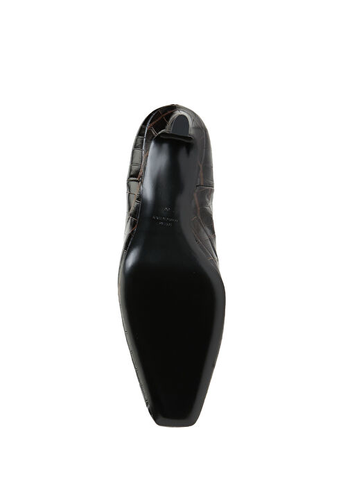 Koyu Kahverengi Kadın Deri Bot - Görsel 6