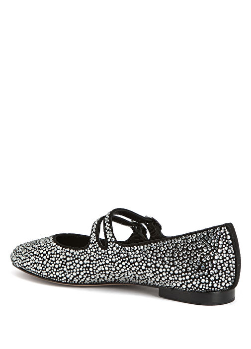 Marry Jane Siyah Taşlı Kadın Deri Babet - Görsel 4