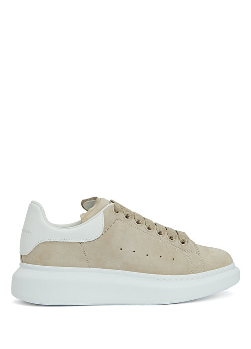 Oversized Bej Kadın Deri Sneaker - Görsel 2