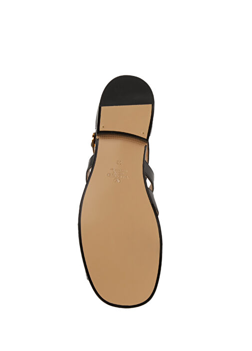 Siyah Kadın Deri Sandalet - Görsel 6