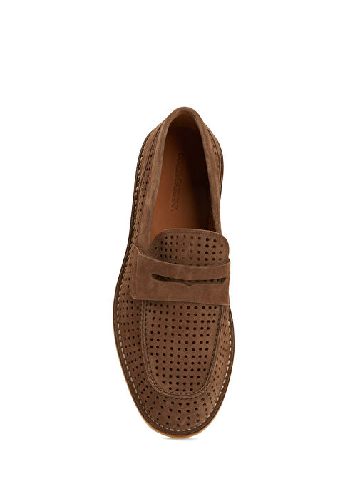 Florio Ideal Taba Perforeli Erkek Deri Loafer - Görsel 5