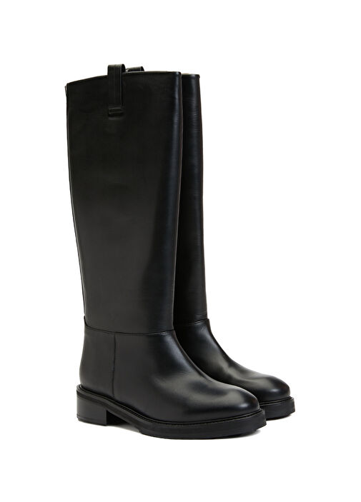 Frances Siyah Kadın Deri Çizme - Görsel 3