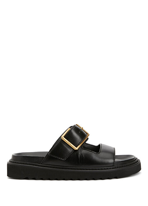 Cecilia Alpha Siyah Kadın Deri Sandalet - Görsel 2
