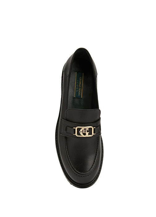 Siyah Kadın Deri Loafer - Görsel 5