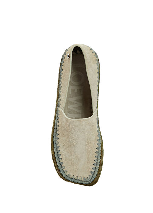 x Paula's Ibiza Rio Gri Kadın Deri Espadril - Görsel 5