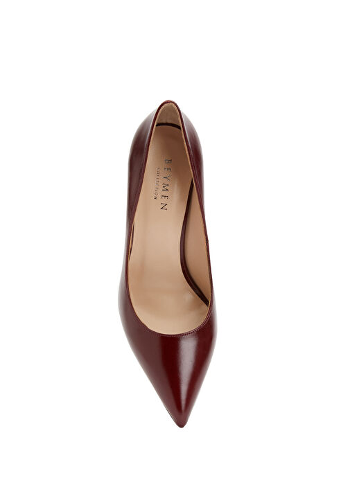 Bordo Deri Stiletto - Görsel 5