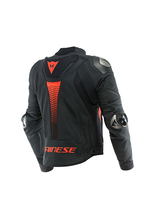 Dainese - Super Speed 4 Black Matt Fluo Red Erkek Deri Ceket - Çok