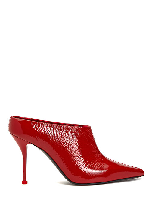 Kırmızı Kadın Deri Terlik - Görsel 2