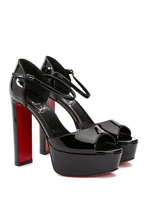 Sandaloo Siyah Kadın Rugan Deri Sandalet - Görsel 3