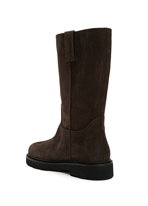 Koyu Kahverengi Kadın Süet Çizme - Görsel 4