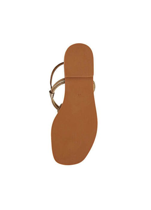 Bronz Kadın Deri Sandalet - Görsel 6