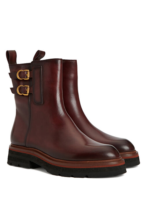 Kahverengi Kadın Deri Bot - Görsel 3