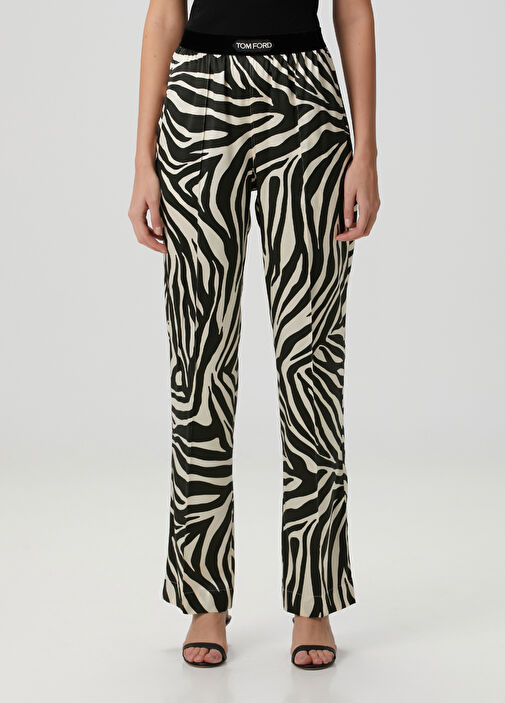 トムフォード Tom Ford Zebra Pants TOM FORD Zebra-print silk-blend satin straight-leg pants