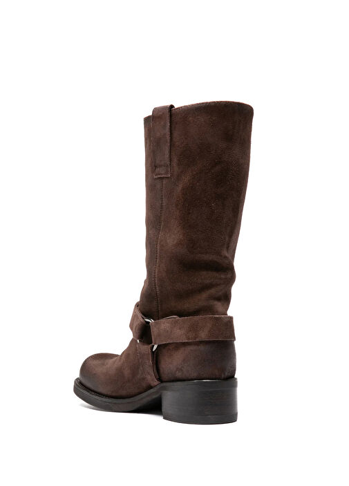 Kahverengi Kadın Süet Bot - Görsel 5